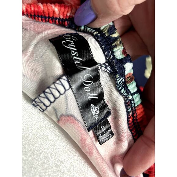 Crystal Doll Floral Strech BodyCon Miniskirt Dress Size S - Picture 6 of 6